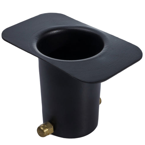 Aluminum 2-Piece Gutter Adapter Kit with Brass Bolt for Rain Chain Installation, Standard, Black Powder Coated